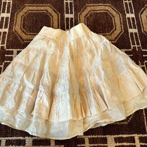 Sandro cream linen knee length skirt size 34